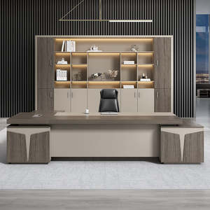 โต๊ะทำ<span class=keywords><strong>งาน</strong></span>แบบคลาสสิกหรูหราทันสมัยทำจากไม้เฟอร์นิเจอร์สำนัก<span class=keywords><strong>งาน</strong></span>ทรง L ผู้อำนวยการซีอีโอ - Product Image 5