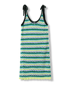 Abito Elegante Primaverile da Donna 2025 Personalizzabile OEM&ODM con Effetto Uncinetto e Cuciture a Righe a Contrasto - Product Image 3