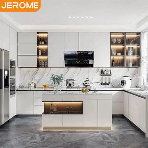 Gabinetes de Cocina de Madera Blancos JEROME de Fábrica Personalizados de Diseño Moderno Listos para Ensamblar Juego Completo - Product Image 1