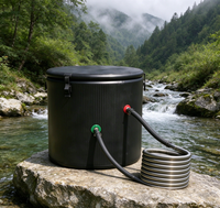 Baignoire gonflable portable chauffée au bois avec serpentin en acier inoxydable pour bain de glace, idéale pour le camping en extérieur hors réseau