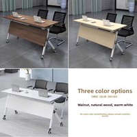 Ensemble table et chaises pliantes en bambou simple, modulable et mobile, pour conférence, réception, négociation, formation, bureau commercial rectangulaire