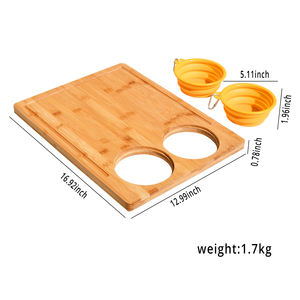 Planche à découper en bambou extra large avec récipients au-dessus de l'évier à découper avec passoires pliables repas - Product Image 3