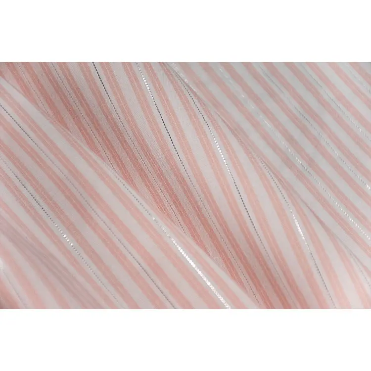 2023 New Design Fabric Metallic Stripe Shirt Dress Fabric Woven Yarn Dye Fabric