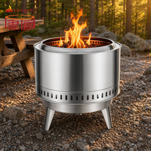 EU Portable 304 Stainless Steel Eco-Friendly Smokeless <b>Firepit</b> Outdoor Dual Airflow Secondary Combustion Wood Burning <b>Camping</b> - Product Image 1