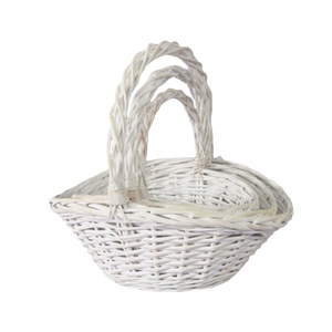 Bán Nóng Hoàn Toàn Làm Bằng Tay Ngoài Trời Dã Ngoại Lưu Trữ Trắng <span class=keywords><strong>Wicker</strong></span> Nhà Bếp Giỏ - Product Image 1