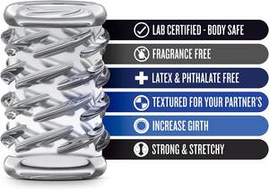 Anneau de pénis texturé extensible à clous, résistant aux déchirures, taille unique, doux et confortable, pour l'amélioration des sensations (6 pièces/ensemble) - Product Image 2