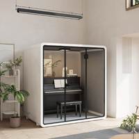 Cabina Acústica Modular Moderna para Reuniones, Móvil, Insonorizada, para 4 Personas, Sala de Trabajo Privada para Conferencias
