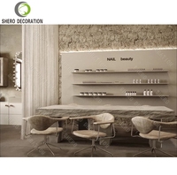 Décoration de salon de beauté de luxe, table de manucure sur mesure, station de coiffure avec miroir pour salon de beauté, mobilier de salon.