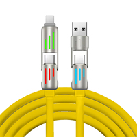 Cable de Datos Tipo C 4 en 1 de Alta Calidad, 240W, TPE Amarillo, Cable USB de Carga Súper Rápida, 1m 1.5m 2m, Venta al Por Mayor de Fábrica