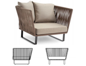 Ensemble <span class=keywords><strong>de</strong></span> canapé d'extérieur en <span class=keywords><strong>aluminium</strong></span> et rotin PE <span class=keywords><strong>de</strong></span> style contemporain, une place, pour patio, <span class=keywords><strong>jardin</strong></span>, cour, parc, hôtel, villa, <span class=keywords><strong>salon</strong></span> - Product Image 3