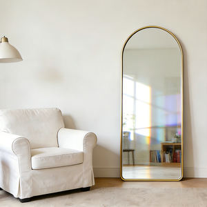 <span class=keywords><strong>Espejo</strong></span> de Pie de Metal Dorado, Estilo Moderno y Minimalista, para Sala de Estar y Uso Doméstico - Product Image 2