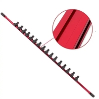 Support de douille standard en aluminium SAE, jeu de 3 pièces Rails de douille de 1/4, 3/8, 1/2 pouces Organisateur d'outils magnétiques