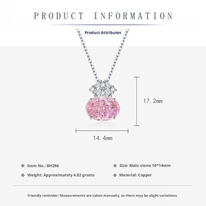 2026 Hot Trends Gold Plated Copper 10*14mm Oval Cut Pink Zirconia Fashion Party Engagement Necklace Rings <b>Jewellery</b> <b>Set</b> Unisex - Product Image 3