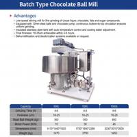 Machine à broyer le chocolat automatique à broyage rapide 4-6H, moulin à billes vertical en acier inoxydable 304, raffineur de liqueur de cacao, conche 18-25μm