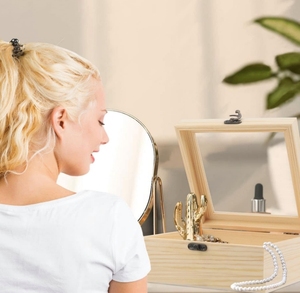 अनुकूलित लकड़ी की चाय बॉक्स, लकड़ी का उपहार बॉक्स, सादे रंगीन लकड़ी के स्मारिका भंडारण बॉक्स - Product Image 3