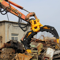 Rotatore Idraulico per Mini Escavatore con Pinza per Tronchi, Benna Rotante per Legname, Pinza Forestale per Skid Steer Loader