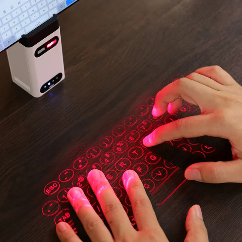 Teclado laser virtual portátil sem fio, mini teclado de projeção para computador celular com função de mouse