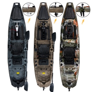 Nuevo Kayak <span class=keywords><strong>de</strong></span> Pesca Individual <span class=keywords><strong>de</strong></span> 12 Pies HDPE, Canoa Multi-Recreativa con Sistema <span class=keywords><strong>de</strong></span> Pedales o Motor para Uso al Aire Libre - Product Image 2