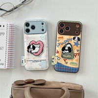 Coque de téléphone mignonne motif chiot pour iPhone 17, étui arrière en tissu PC TPU motif chien de dessin animé pour iPhone 17 Air 16 15 14 Pro Max