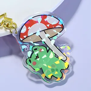 Anime Keychain Wholesale Custom Printing Acrylic Charm Custom Cartoon Acrylic Keyring Clear Color Transparent Pendant Laser CUT