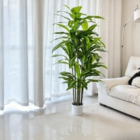 Künstlicher Dracaena-Baum als Bodenstehende Topfpflanze für Innenräume, Wohnzimmerdekoration, Simuliertes Grün im Brasilianischen Holzdesign
