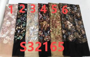 Multi Color Double Sequin Sequin Fabric Sequin <strong>Embroidery</strong> French Mesh Lace Fabric <strong>Material</strong> S23165 - Product Image 5