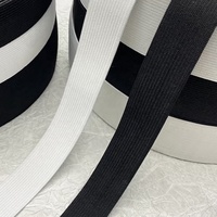 Bande élastique en polyester certifiée OEKO-TEX CQ, 10 mm-70 mm, blanche et noire, vente en gros, bandes élastiques tricotées personnalisées pour vêtements