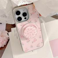 Coque de téléphone magnétique fleur à la mode pour Iphone16 16pm 15 15pm 15pro 14pm 14pro 14 13 13pm 13pro 12/11 support coque de protection