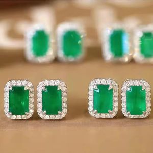 Xinfly Hot Sale 18K Real Gold 1.20ct Natural <b>Emerald</b> 0.20ct <b>Stud</b> Earrings Vivid Green Au750 Fine Daily Jewelry GRC Certificate - Product Image 1