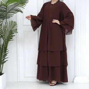 Новейшее модное классическое мусульманское платье в этническом стиле Дубай Jilbab Abaya повседневное удобное ношение декоративный женский халат