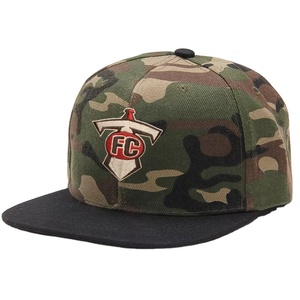 Casquette de baseball ajustable à 6 panneaux, couronne haute, XXL 64 cm, pour hommes adultes, à visière plate, broderie personnalisée, bicolore, en acrylique, motif camouflage, avec fermeture snapback - Product Image 4