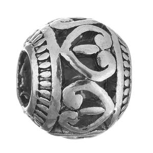 Perles creuses en alliage électroplaqué, accessoires de bracelet DIY, perles d'espacement à grand trou - Product Image 2