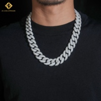 Collar de Oro Rosa con Cadena Cubana Gruesa de 20 mm, Estilo Hip Hop, Rapero, Rock, con Incrustaciones de Moissanita VVS, para Hombres
