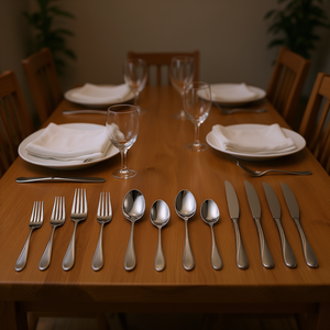 Juego de cubiertos plateados de acero inoxidable 304, 30 piezas para 6 personas, diseño moderno, apto para lavavajillas, kit de vajilla de forma ovalada - Product Image 2