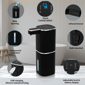 USB充電式自動発泡石鹸ディスペンサーウォールマウントタッチレス液体石鹸ディスペンサー家庭用およびホテル用 - Product Image 4