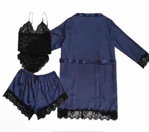 新款女式睡裙真丝性感睡衣四件套女士睡衣套装 - Product Image 2