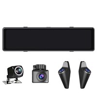 Caméra de tableau de bord GPS portable intelligente à double objectif IPS 1G pour voiture, enregistreur vidéo grand angle 170° avec WiFi, SIM, Cloud DVR et contrôle par application, vision nocturne