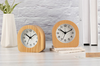 Horloge de table silencieuse de haute qualité en bois de hêtre avec affichage à aiguilles en quartz moderne pour la maison