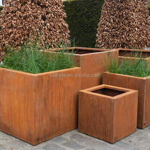 Grande <span class=keywords><strong>jardinière</strong></span> écologique à bordure en acier corten enduite de taille géante pour une utilisation en extérieur pour les centres commerciaux d'hôtels à domicile - Product Image 1