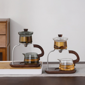 Service à thé en verre classique et créatif, de fabrication artisanale avec une expérience de 41 ans, pour usage domestique, avec <span class=keywords><strong>infuseur</strong></span> magnétique pour une préparation facile, théière Kung Fu Palace, qualité alimentaire légère - Product Image 6