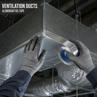 Ruban adhésif en aluminium sensible à la pression, étanche, résistant à la chaleur et aux hautes températures pour conduits d'air, tuyaux CVC et applications thermiques