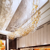 Lustre moderne en cristal de verre de haute qualité pour hall d'hôtel, escalier, projet personnalisé