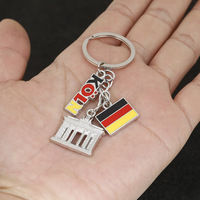 Porte-clés personnalisé en métal émaillé vintage, souvenirs de pays, drapeaux de Colombie, du Canada, de Cuba, du Costa Rica, du Mexique, de la Jamaïque, du drapeau allemand, tourisme
