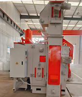 Machine de sablage à tambour électrique à convoyeur, contrôle PLC, plaques de protection en acier à haute teneur en manganèse pour pièces moulées, alimentation continue par soudure