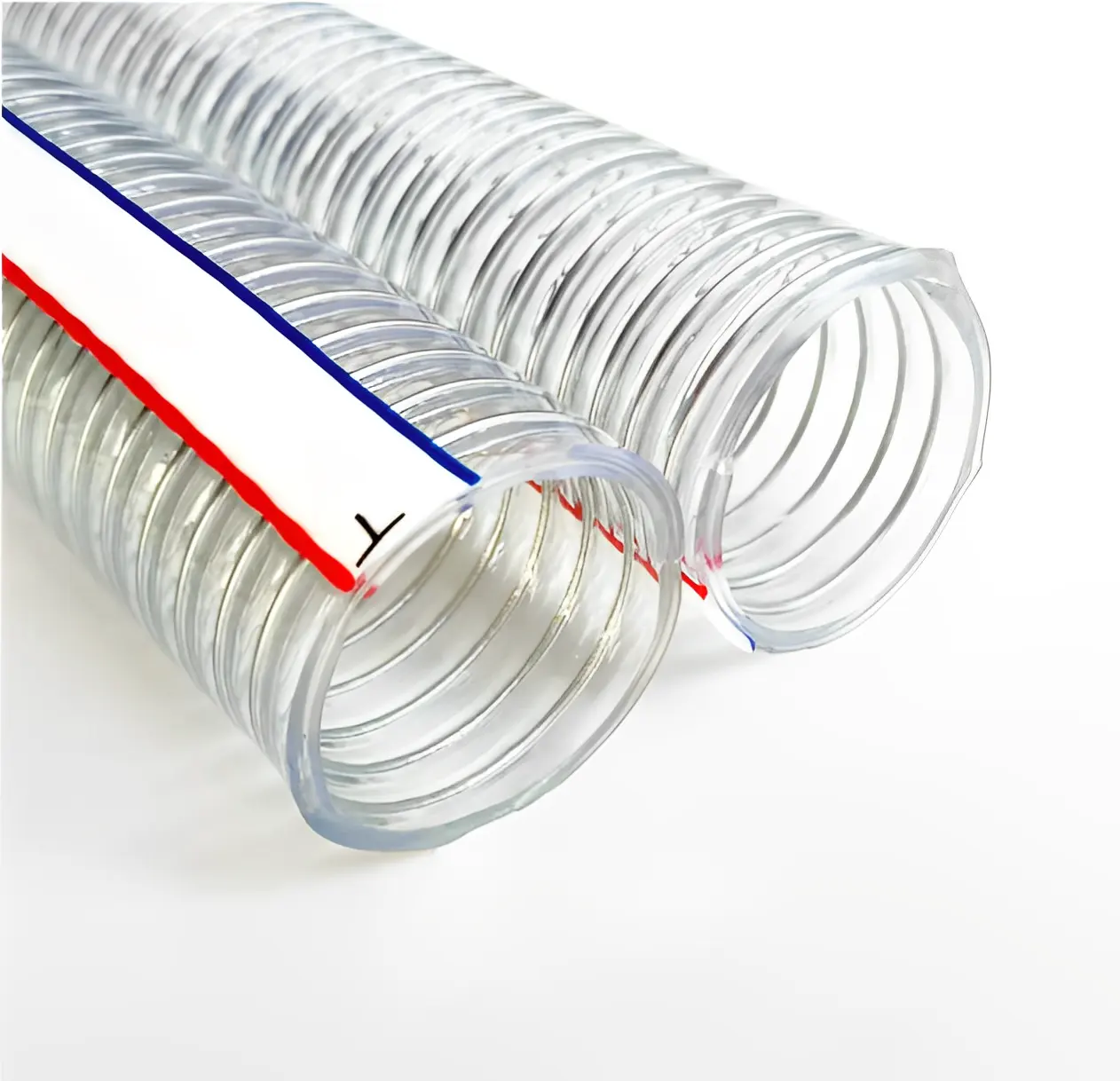 Direkt verkauf ab Werk Hochwertiger flexibler transparenter verstärkter Netz schlauch PVC-Spiral stahldraht rohr