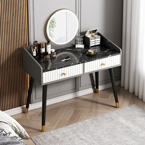 Tavolo da toeletta design moderno da donna piano in marmo trucco vanità comodino comò con specchio intelligente mobili camera da letto lusso - Product Image 3