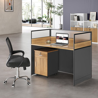 Bureau de Travail Modulable Moderne pour 4 Personnes en Espace Ouvert, Mobilier de Bureau