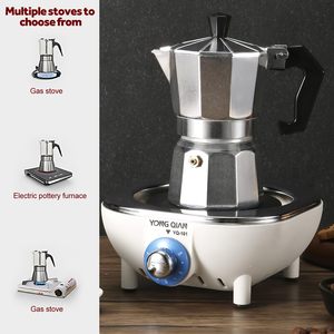 Caffettiera Moka Premium Nera Classica Personalizzata in Lega di Alluminio per Espresso - Product Image 3