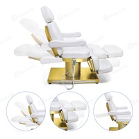 Table de massage pour traitement esthétique Chaise à cils Repose-pieds en métal Table d'examen Table de massage 3 moteurs Lit de massage électrique facial de luxe