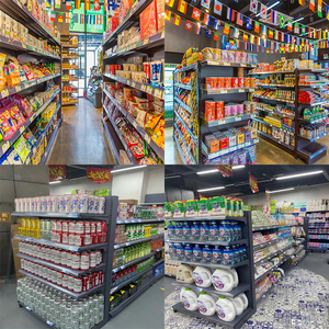 Estantería de Metal de acero personalizada estantería de exhibición al por mayor góndola negra de doble cara estante de supermercado convencer estantería al por menor - Product Image 5